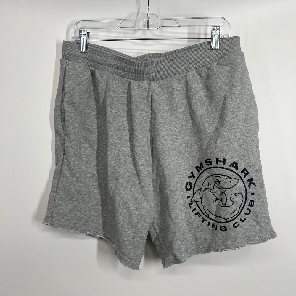 Gymshark Shorts Mens Large Gray Legacy 7" Lifting Club Shark Gym Fleece Crossfit